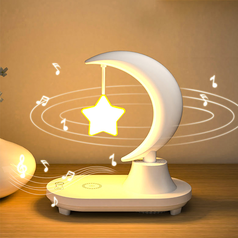 Star And Moon Night Light 7 Color Temperature Wireless Charger Led Music Bluetooth Speaker Desk Table Night Lights