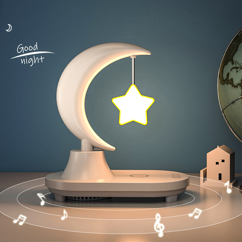 Star And Moon Night Light 7 Color Temperature Wireless Charger Led Music Bluetooth Speaker Desk Table Night Lights