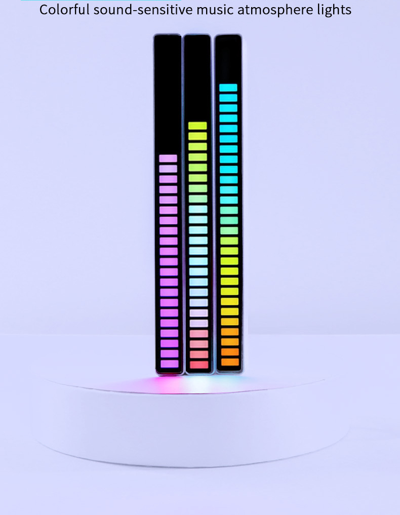 LED Strip Light Sound Control Pickup Rhythm Light Music Atmosphere Light RGB Colorful Tube USB Energy-Saving Lamp