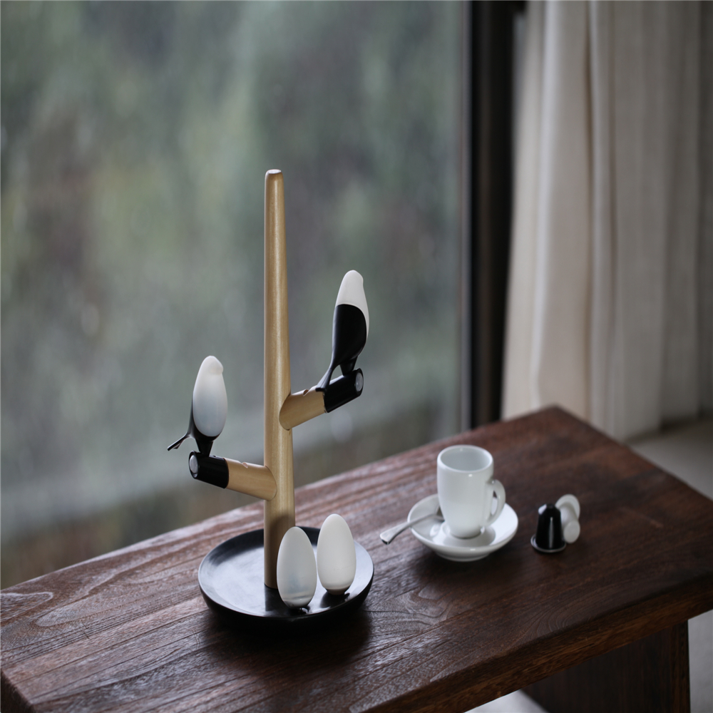 Modern desk lamp small lucky bird led wooden book lamp with magnet movement lighting egg funny on table