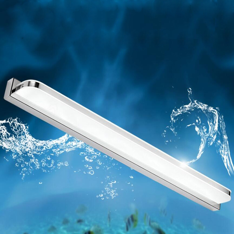 12w, 52cm long high polished stainless steel housing wall bathroom led vanity strip light for mirror