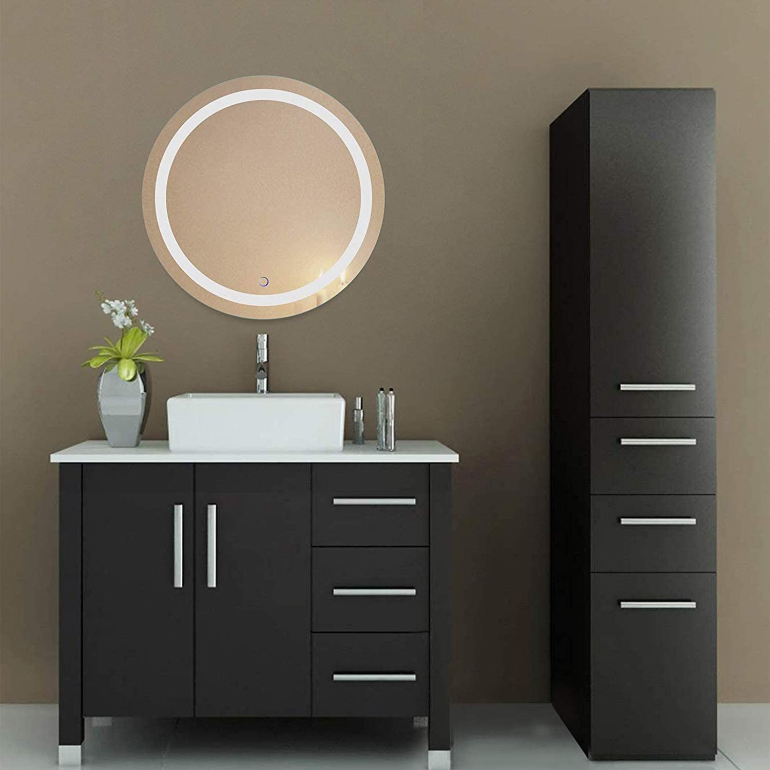 LED Mirror Round Wall Mount Lighted Mirror Bathroom Bedroom anti-fog design Vanity Make Up Lamp Wall Mounted Mirror