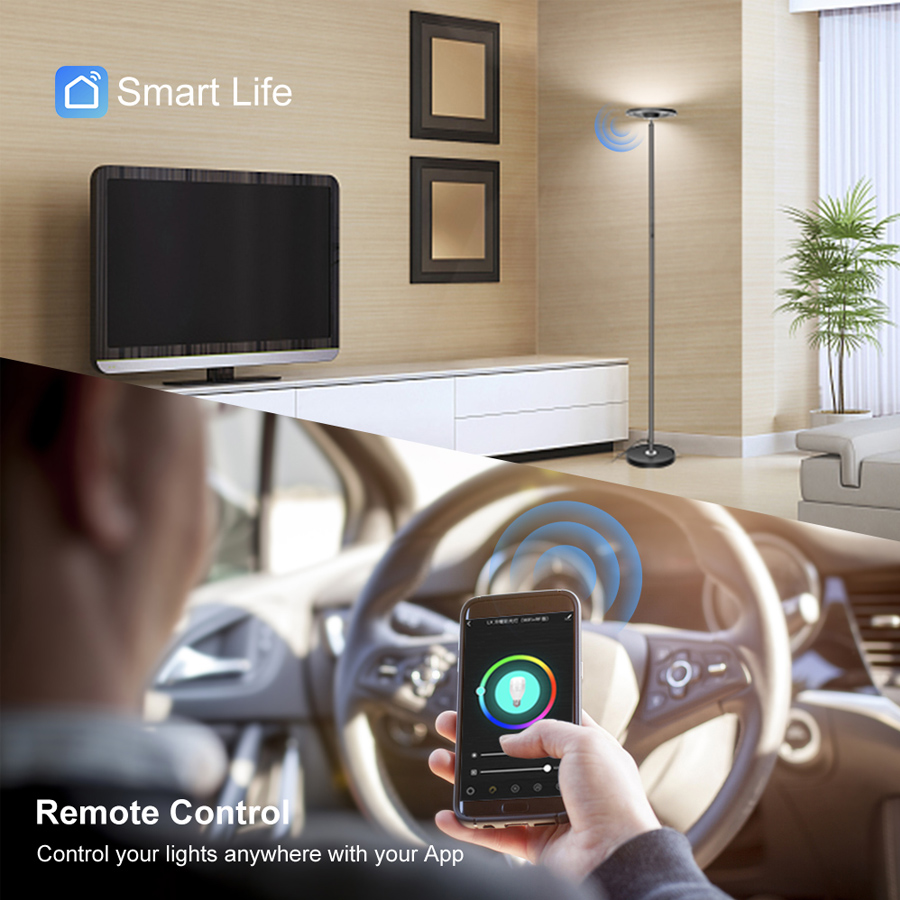 In Stock Modern Minimalist Lamparas De Pie Voice&APP&Touch Control Standing Lamps for Living Room Bedroom Bedside Led Fl