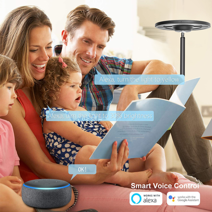 In Stock Modern Minimalist Lamparas De Pie Voice&APP&Touch Control Standing Lamps for Living Room Bedroom Bedside Led Fl
