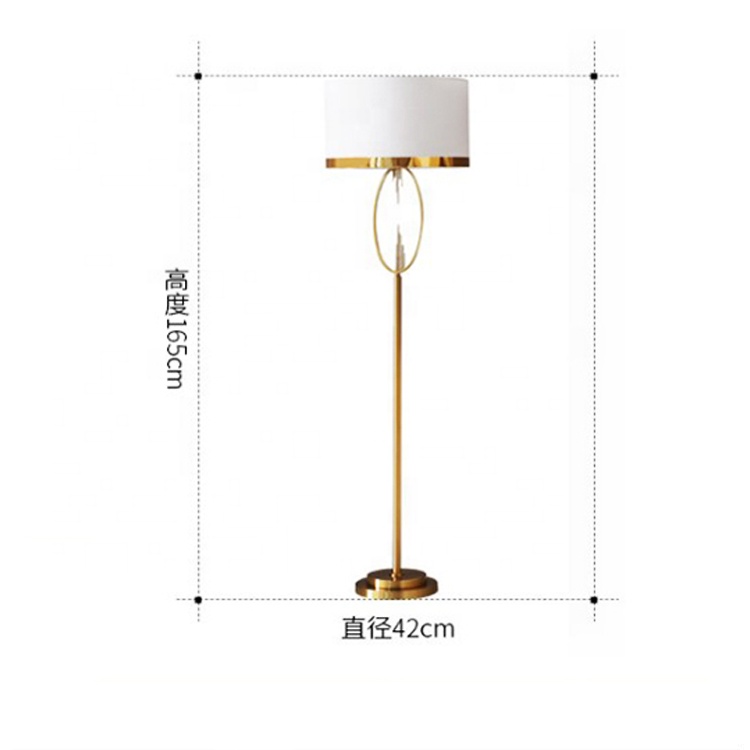Golden living room floor lamp modern cloth cover floor lamp side floor lamps gold