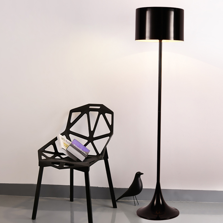 Italian design corner decorative white standing floor lamp hotel bedroom bedside black modern floor lamp