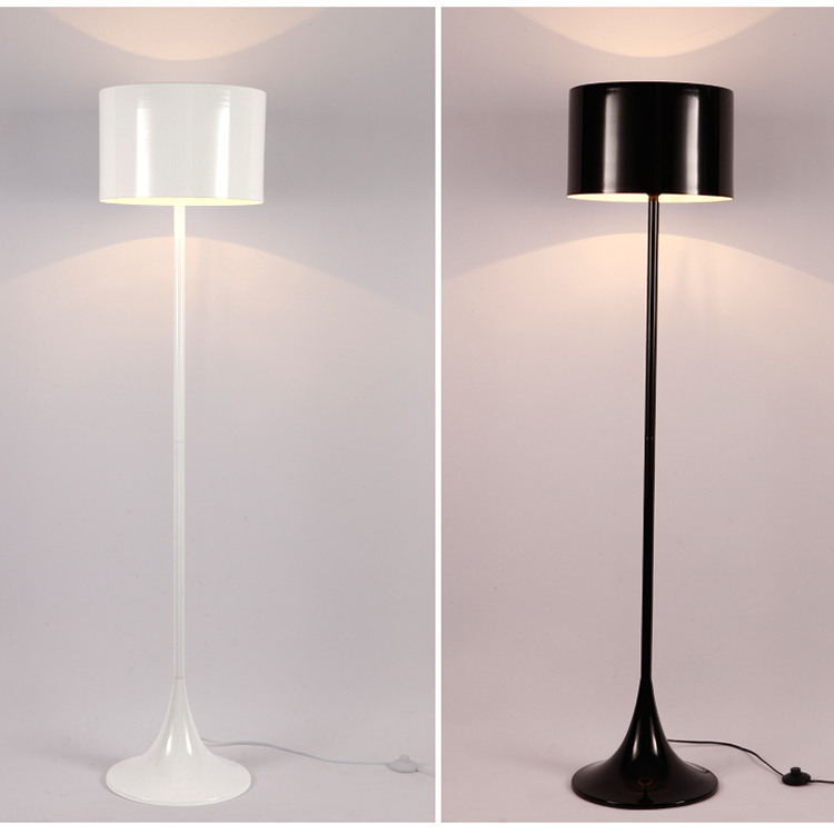 Italian design corner decorative white standing floor lamp hotel bedroom bedside black modern floor lamp