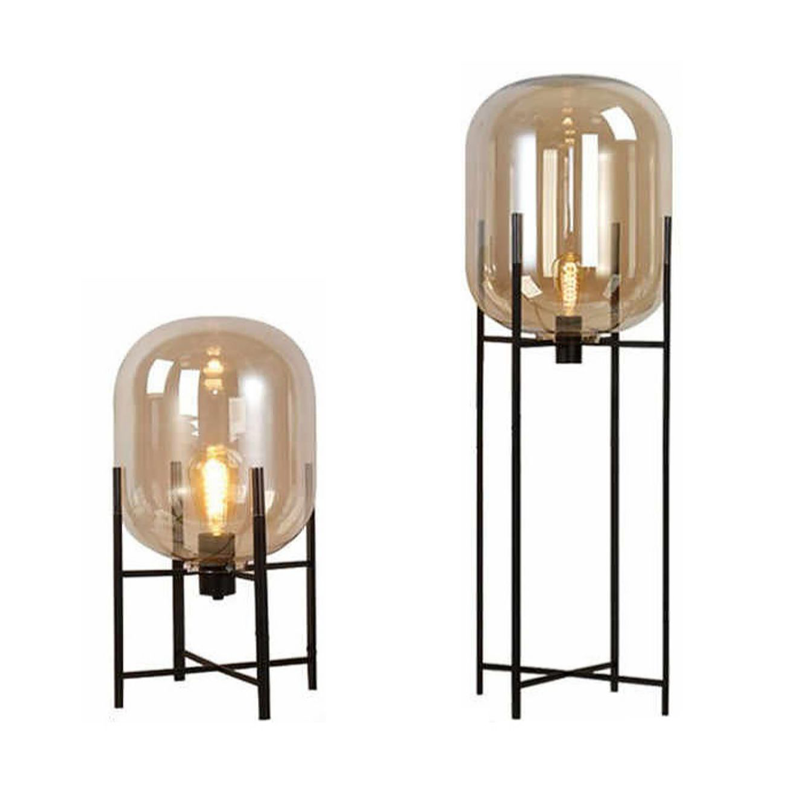 Home Indoor Decorative E27 Contemporary Corner Standing Glass Iron Floor Lamp Pulpo Glass Floor Lamp For Living Room Mod