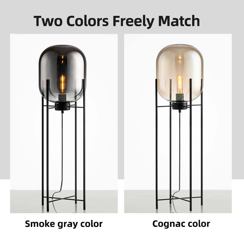 Home Indoor Decorative E27 Contemporary Corner Standing Glass Iron Floor Lamp Pulpo Glass Floor Lamp For Living Room Mod
