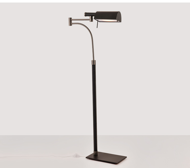 Creative personality black leather woven metal floor lamp for hotel living room