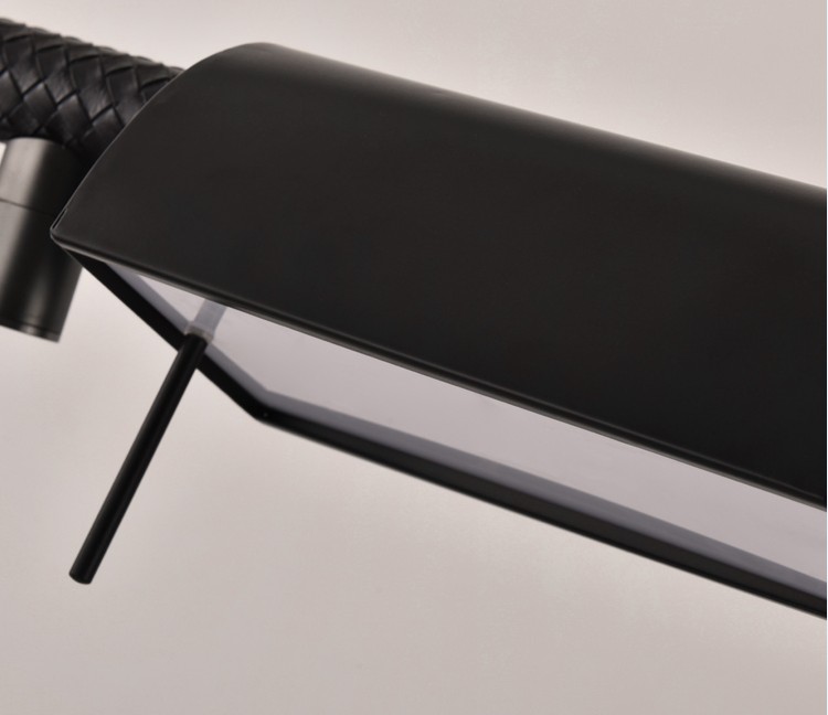 Creative personality black leather woven metal floor lamp for hotel living room