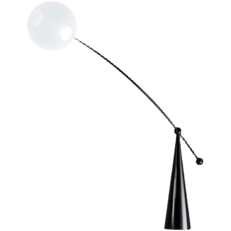American black classic glass ball floor lamp curved art lighting decoration led standing lighting