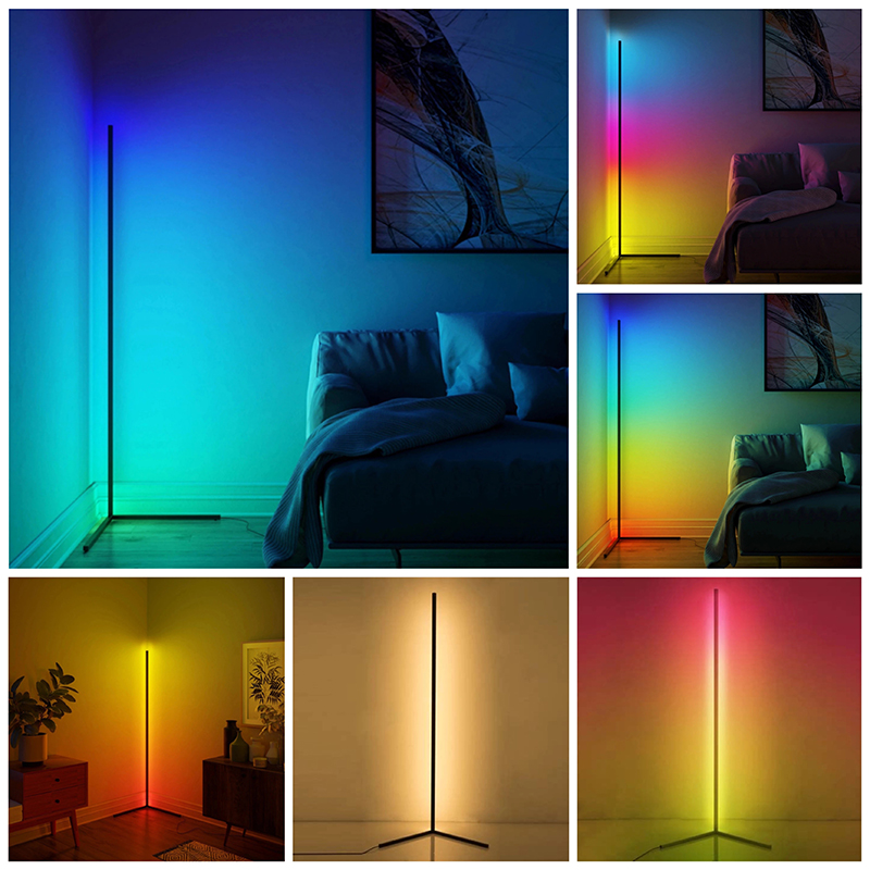   Modern Minimalist Aluminum Bedroom Standing LED Corner Floor Lamp for Home Decor Living Room Corner Standing