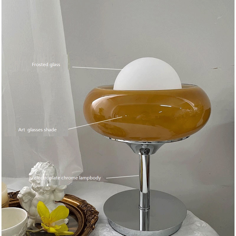 T4159 2021 chrome metal and glass bedside table lamp luxury light cement concrete bedroom led reading lamp