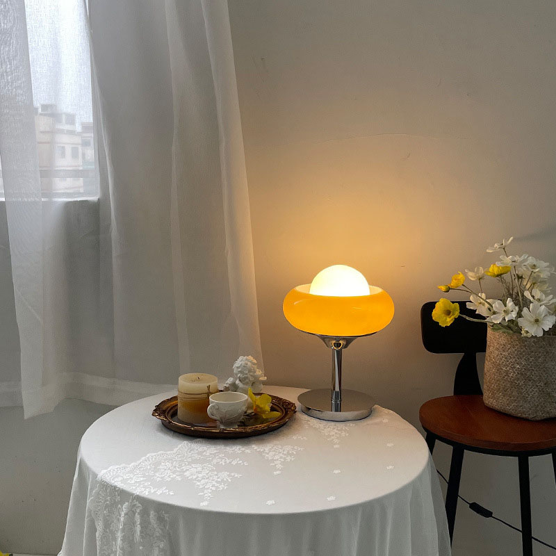 T4159 2021 chrome metal and glass bedside table lamp luxury light cement concrete bedroom led reading lamp