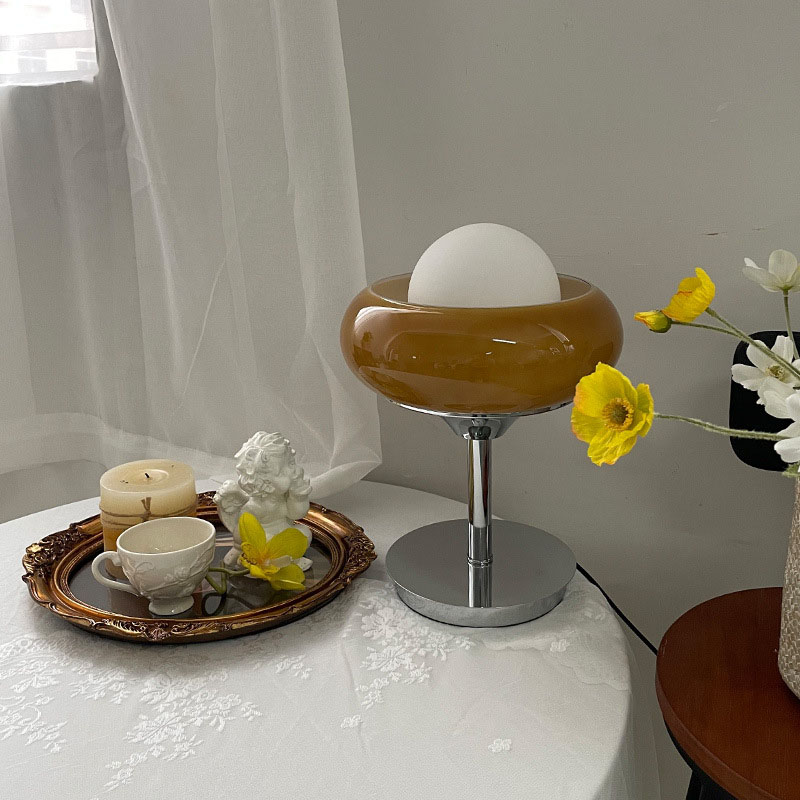 T4159 2021 chrome metal and glass bedside table lamp luxury light cement concrete bedroom led reading lamp
