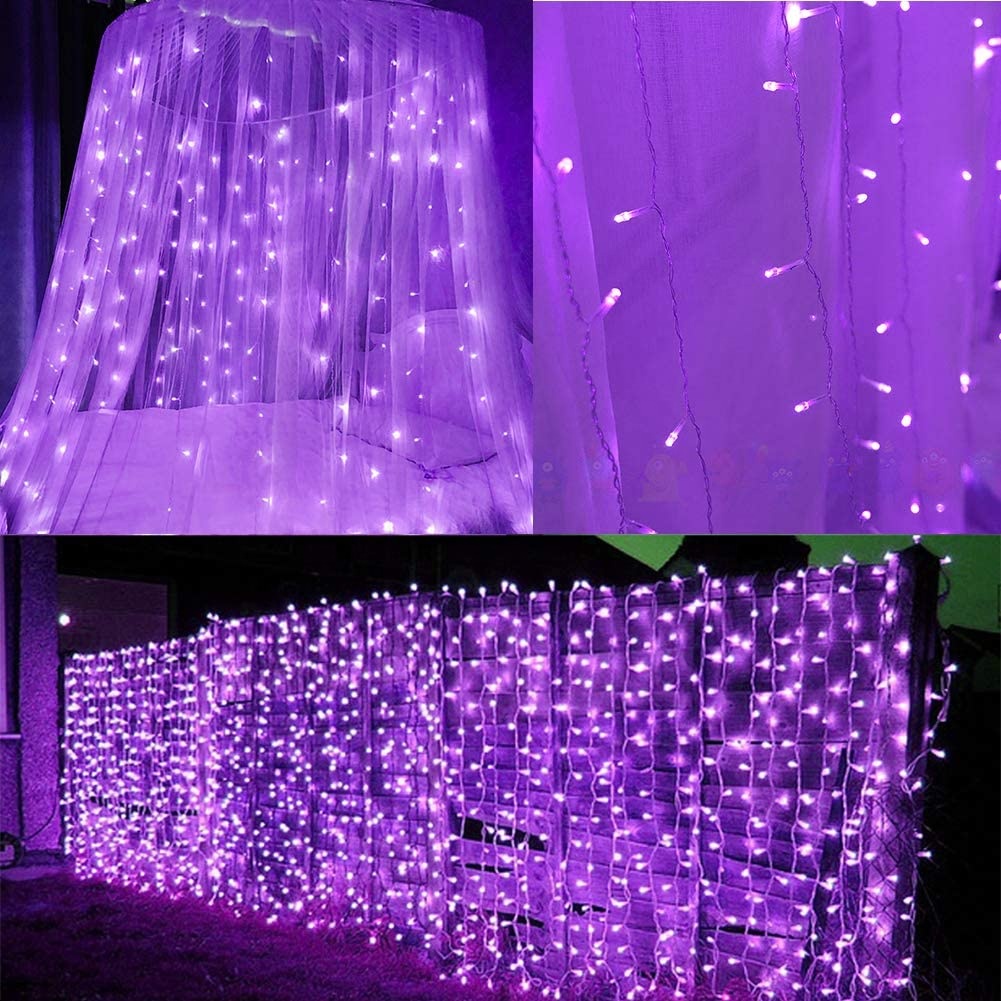 Twinkle Star 300 LED Halloween Window Curtain String Light with Remote Control Timer for Christmas Wedding Party Home Ga