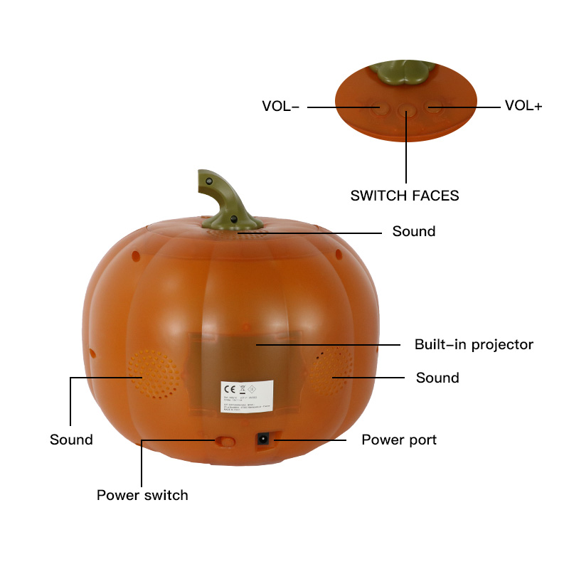 Halloween Scary Lantern Can Talk And Sing Humorous Jokes Horror Projection Decorative Lights