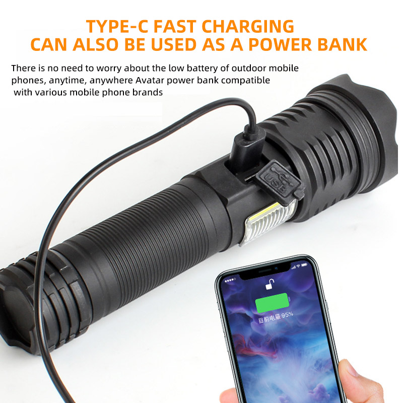 Super Bright Linternas 25w 8 Modes Rechargeable Hunting Flash Light Long Range Torch Light Waterproof LED Flashlight Tac