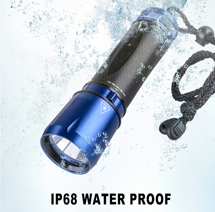 Trending products 2022 new arrivals IP68 scuba diving torch light underwater fishing flashlight