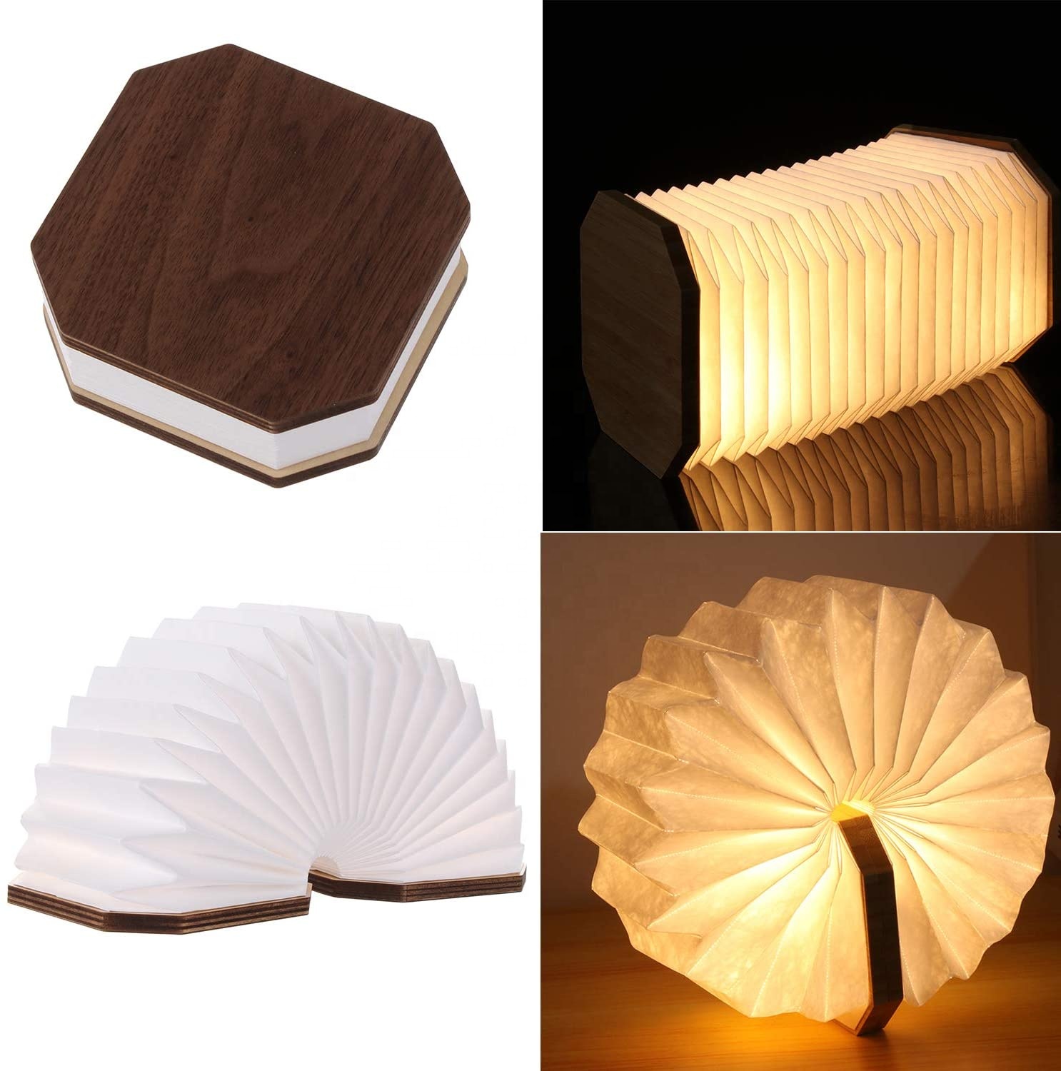 Dropshipping Bedside Novelty Folding Book Lamp USB Book Shaped Light