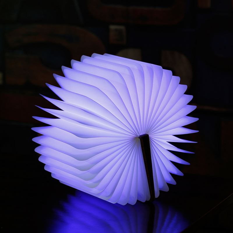 2022 Book shape Large Size Folding Lamp USB bluetooth music Rechargeable Wooden Table light, Libro de lamparas plegable