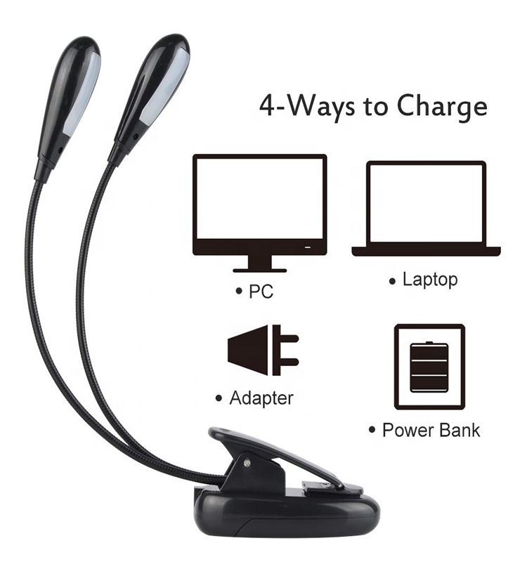 Rechargeable LED Book Light Clip on Book Light 8 LEDs 4 Modes Portable Reading Light Eye Care Bed Lamp for Kids Bookworm
