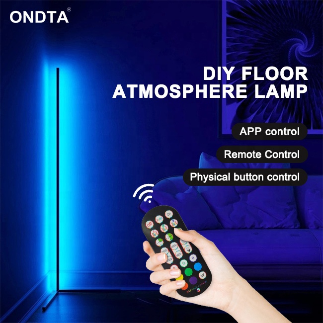 Dropshipping Nordic Modern Decorative 120cm Remote Controlled LED Light RGB Tripod led corner floor lamp