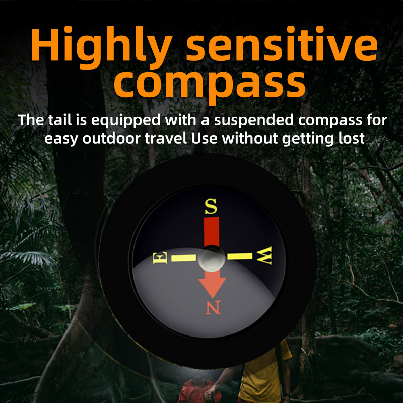 Multifunctional 7In1 Car Emergency Rescue Escape Solar Flashlight Compass Self Defense Rechargeable Solar Led Torch With