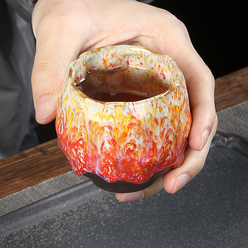 Tea Cup Set Espresso Color Porcelain Saucer Turkish Ceramic Coffee Cup