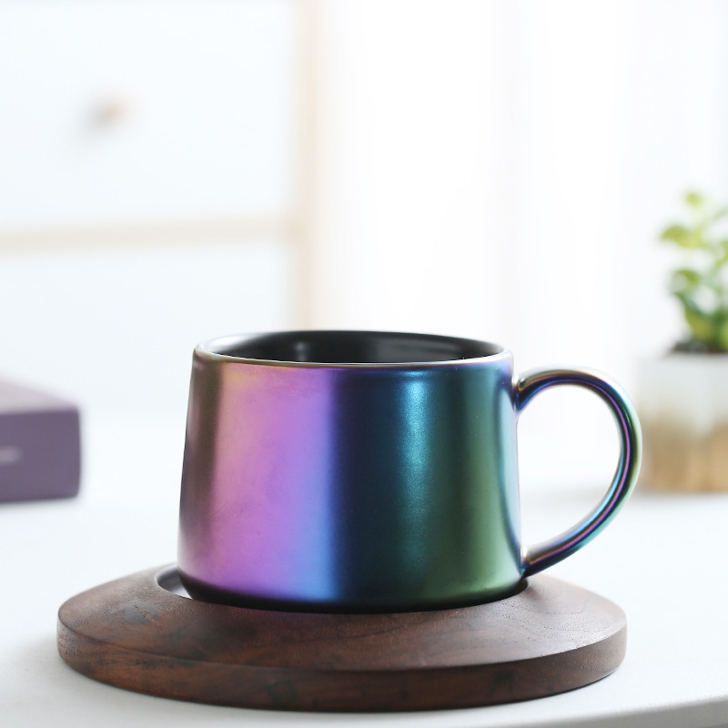 Limited Creative Espresso Porcelain Gradient Coffee Tea Set Ceramic Cup With Saucer