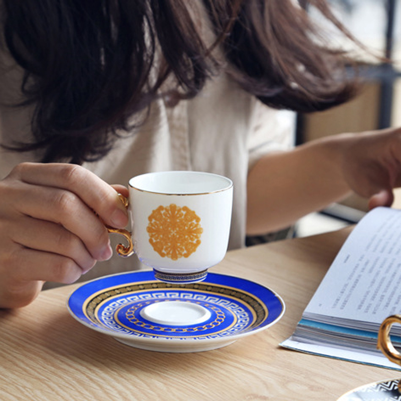 6 Piece Ceramic Espresso Coffee Cup Saucer Set Concentrated Small Mini Turkish Tea Cup Sets With Gift Box