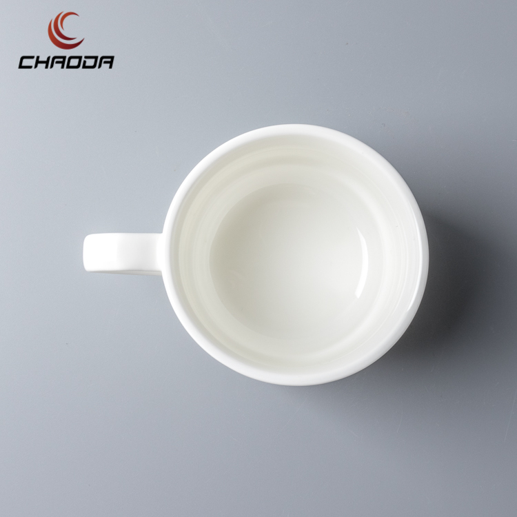 Chaoda   white ceramic coffee tea cup and saucers ceramic espresso cappuccino cup sets porcelain mugs for cate