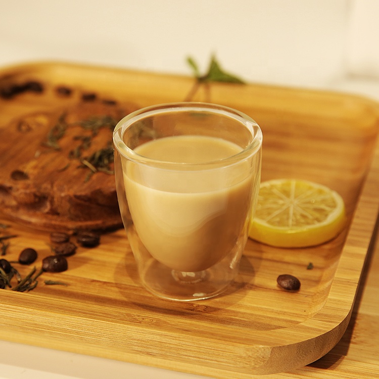 High Quality Transparent China Tea Cup Quality Double Cup Gift Set  Espresso Coffee Cup