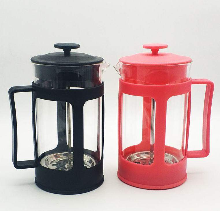  Stainless Steel Plunger Glass Tea Pot Espresso Coffee plunger Plastic French Press