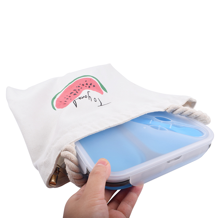 Eco Friendly Microwavable Dishwashable Women Lunch Box Silicone Lunch Box Food Container with Fork