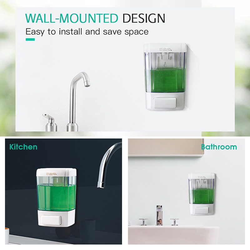 2022 Home Kitchen Wall Mounted 700ml crystal dishwash soap dispenser