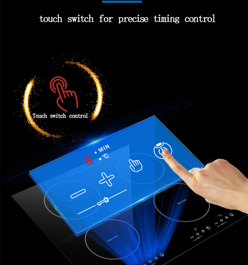 220V multifunctional 4 burner induction cooker cooktop  built in touch control induction stove