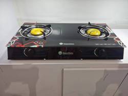 Home kitchen Piezo Ignition blue flame cooktops 2 burners gas cooker tempered glass top gas stove