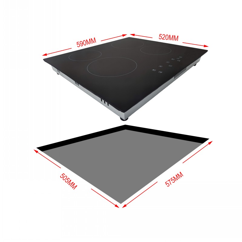 1800w four  Induction Burner with  Portable  black Induction Cooker Cooktop with Child Safety Lock & Timer