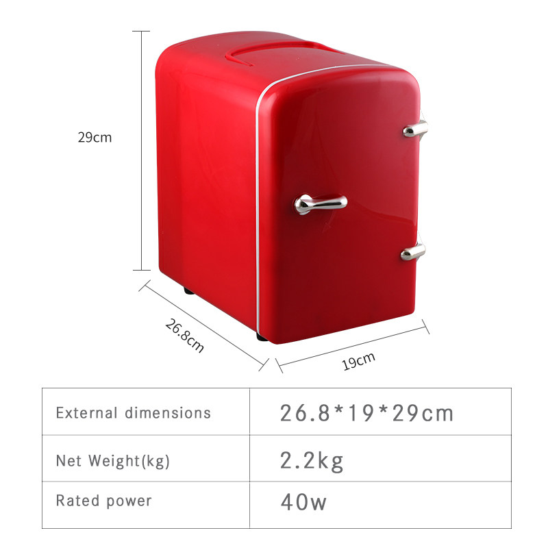 12 Volt Deforst Portable Mini Chocolate Fridge Small Size 6 Can Refrigerator for Vehicle Camping