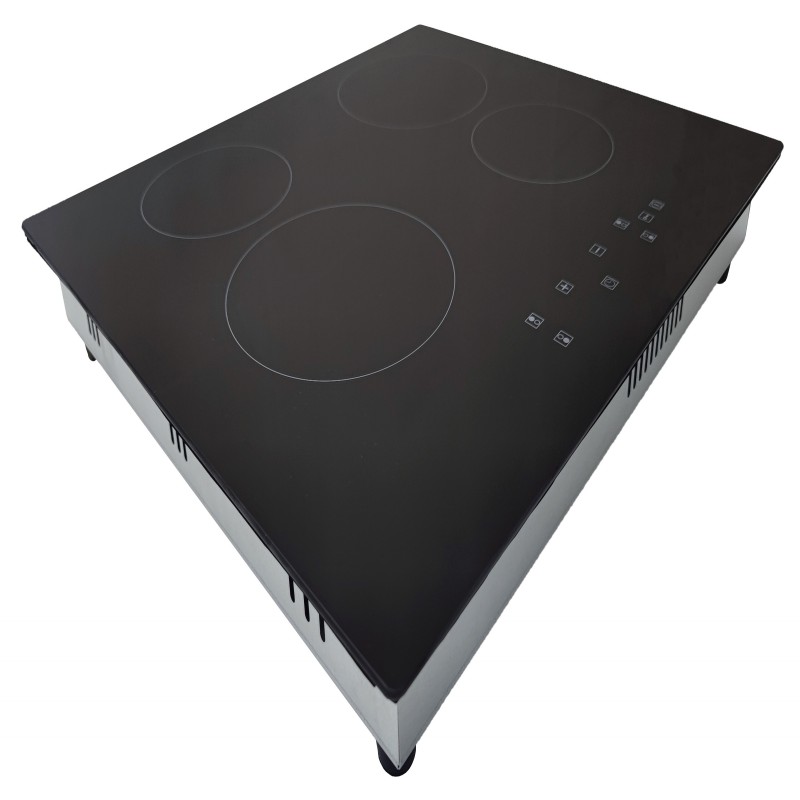 Electric Cooktop 4 Burners 6000W Built-in Radiant Electric Stove Top, Ceramic Cooktop with Kid Safety Lock, Timer