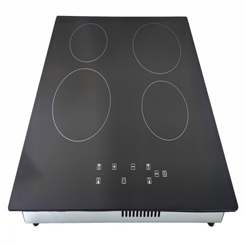 Electric Cooktop 4 Burners 6000W Built-in Radiant Electric Stove Top, Ceramic Cooktop with Kid Safety Lock, Timer