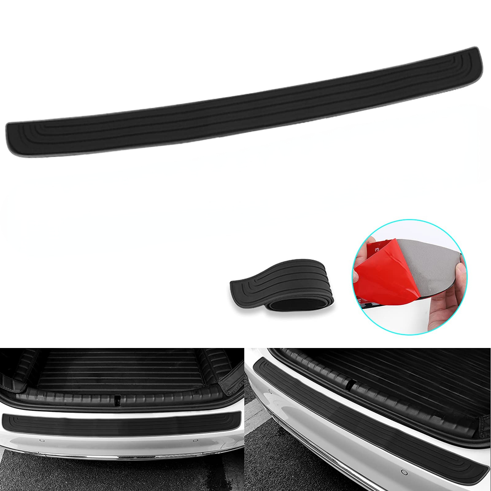 Car Rear Trunk Bumper Pvc Soft Glue Sticker Anti-Scratch Anti-Collision Protection Cover Strip Trunk Sill Guard Decal