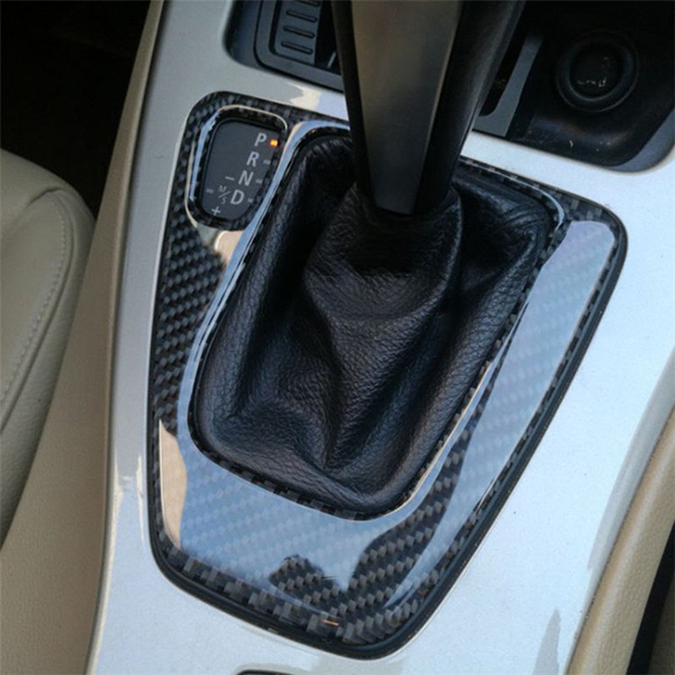 ES DJ3060 Interior Trim Carbon Fiber Gear Shift Control Panel Cover Sticker LHD Car styling For BMW E90 E92 E93 accessor