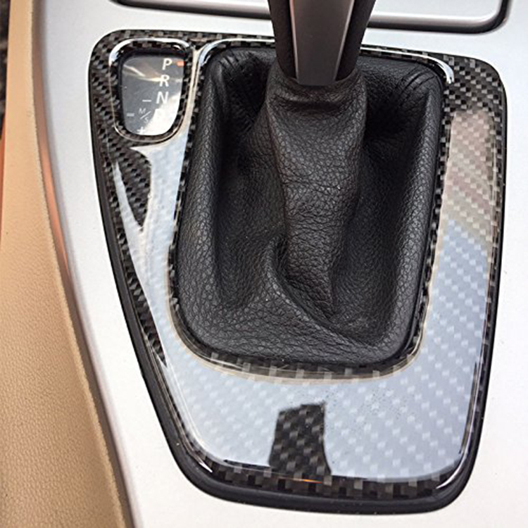 ES DJ3060 Interior Trim Carbon Fiber Gear Shift Control Panel Cover Sticker LHD Car styling For BMW E90 E92 E93 accessor