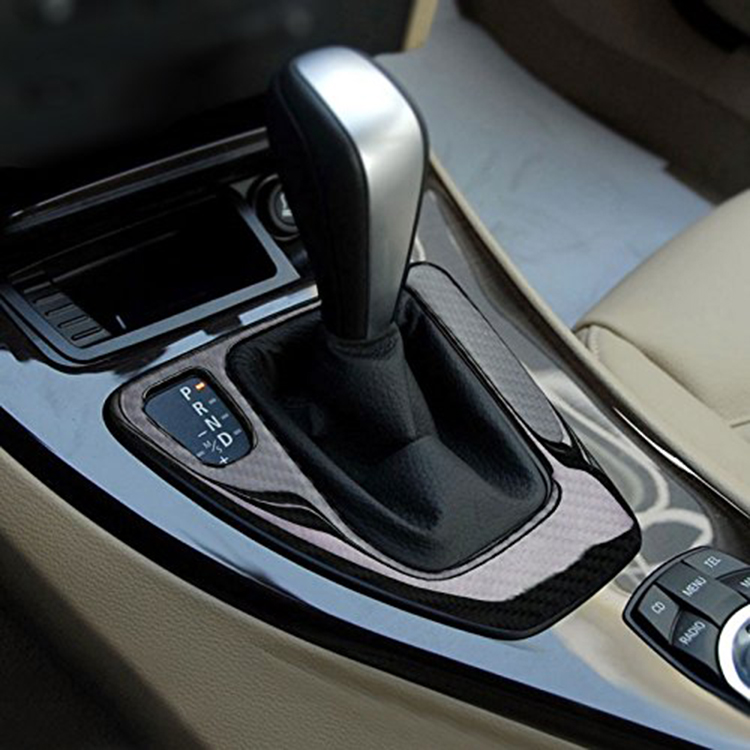 ES DJ3060 Interior Trim Carbon Fiber Gear Shift Control Panel Cover Sticker LHD Car styling For BMW E90 E92 E93 accessor