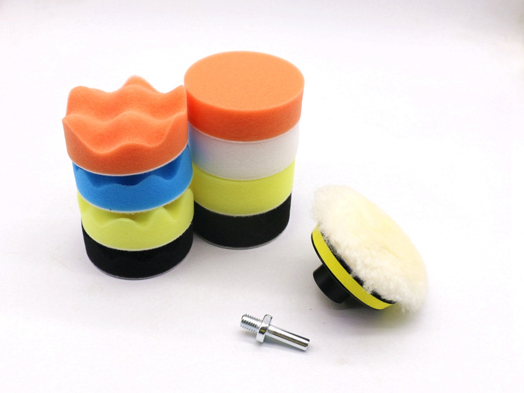 11PCS 4 inch Microfiber Sponge and wool pad set kit Interior  Car Wash Cleaning Tools Kit
