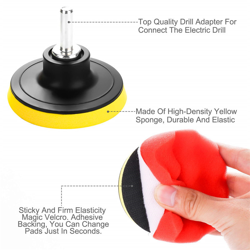 11PCS 4 inch Microfiber Sponge and wool pad set kit Interior  Car Wash Cleaning Tools Kit