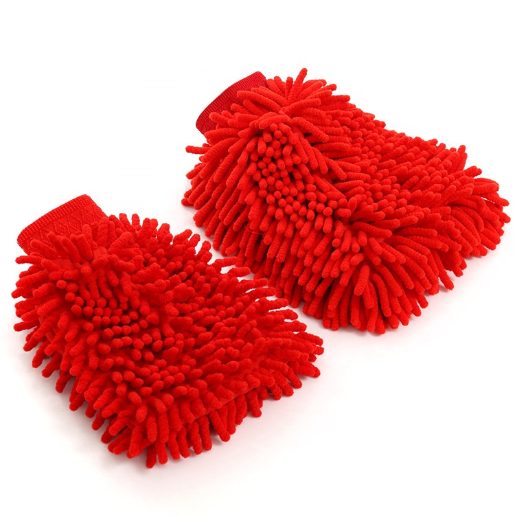 Car Wash Mitt 2 Pack Car Wash Glove Microfiber Chenille Clean Tools Kits Premium Chenille Microfiber Cleaning Mitts